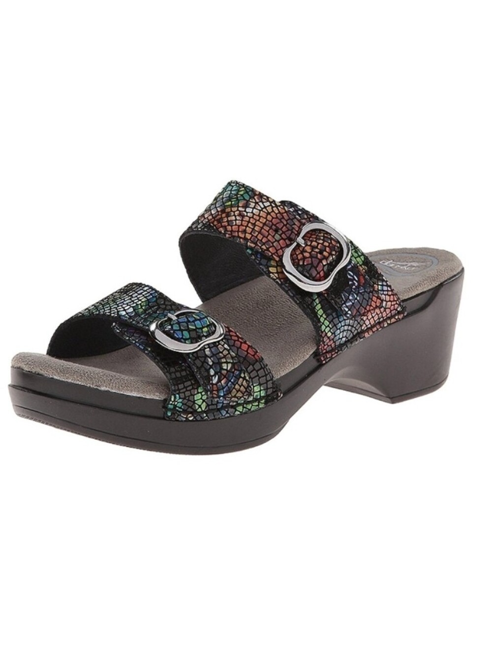 Dansko Women's Sophie Sandal with Multi-Color Mosaic Straps Size 38